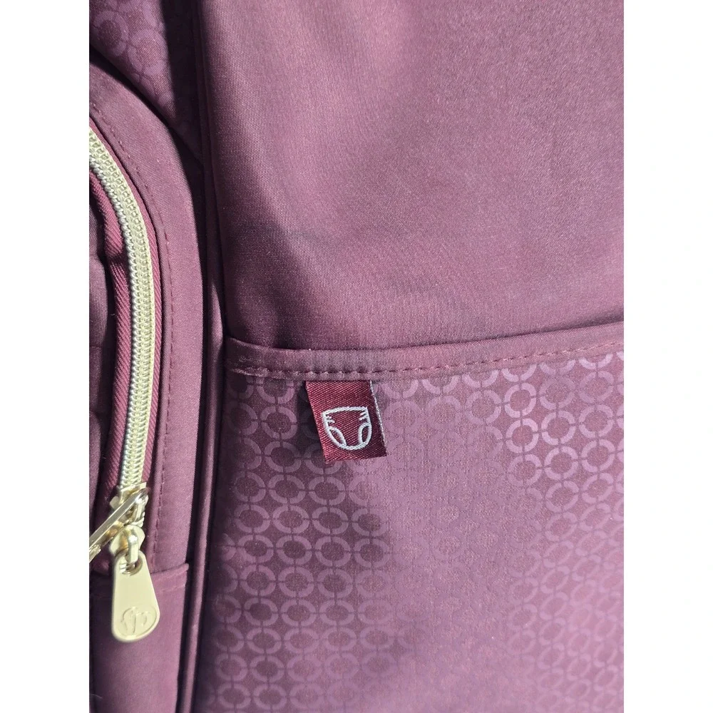 Fisher-Price Fastfinder Gemma Diaper Bag Backpack Burgundy Multi Pocket Baby Bag
